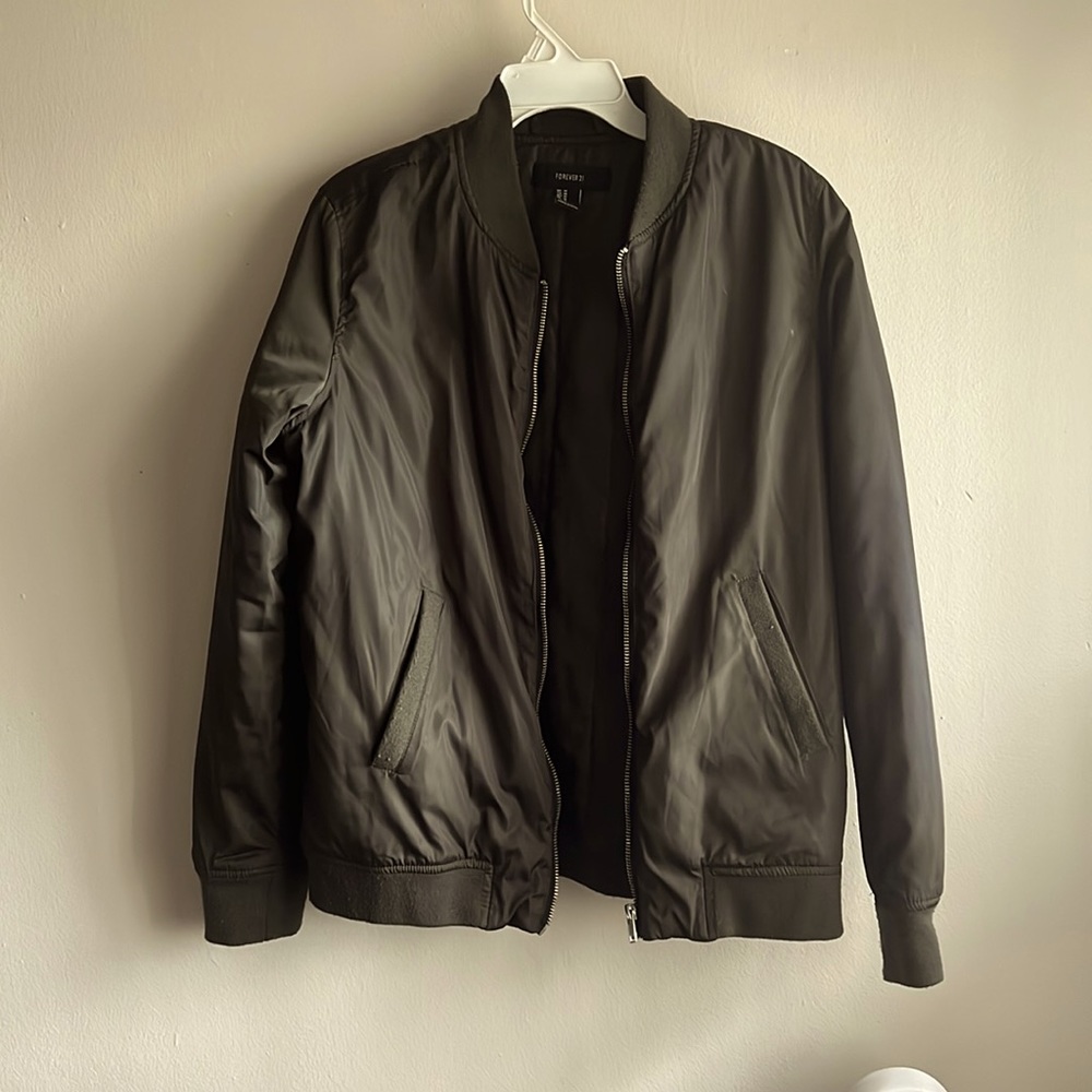 Classic green bomber jacket